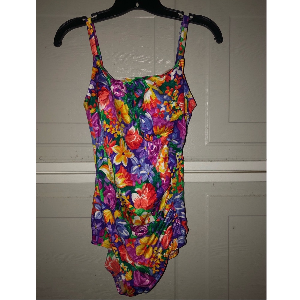 vintage floral swim suit size M